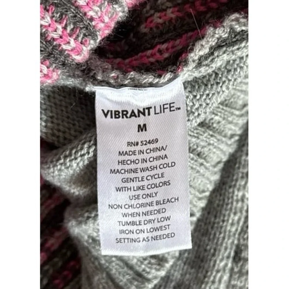 Vibrant Life Pink Argyle Dog‎ Sweater Size Medium